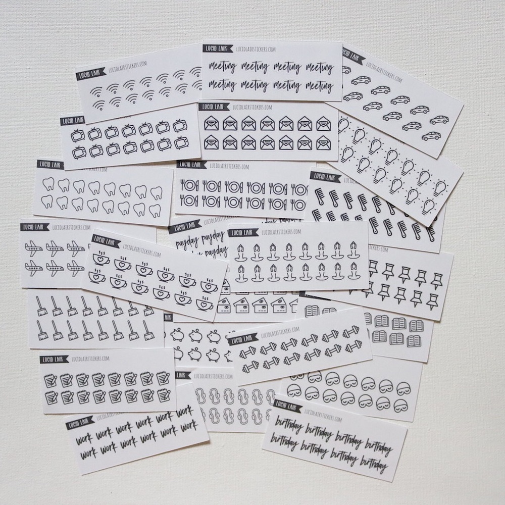 Planner Mini Functional Icon Stickers